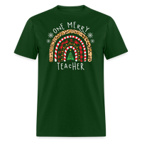 Load image into Gallery viewer, “One Merry Teacher”-Unisex Classic T-Shirt - forest green
