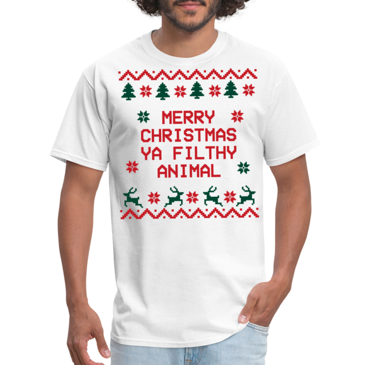 “Merry Christmas Ya Filthy Animal”-Unisex Classic T-Shirt - white
