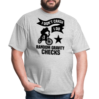 Load image into Gallery viewer, “I Don’t Crash I Do Random Gravity Checks”-Unisex Classic T-Shirt - heather gray
