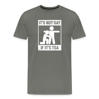 Load image into Gallery viewer, Men&#39;s &#39;Airport Chuckle&#39; Premium Tee - It&#39;s Not Gay, If It&#39;s TSA - asphalt gray
