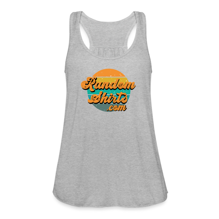 Breezy Elegance: Women's RandomShirts.com Logo Flowy Tank Top - heather gray