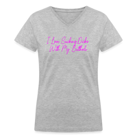 Load image into Gallery viewer, &quot;I Love Sucking Dicks With My Butthole&quot; Women&#39;s V-Neck T-Shirt - gray
