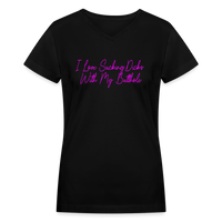 Load image into Gallery viewer, &quot;I Love Sucking Dicks With My Butthole&quot; Women&#39;s V-Neck T-Shirt - black
