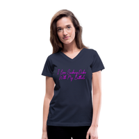 Load image into Gallery viewer, &quot;I Love Sucking Dicks With My Butthole&quot; Women&#39;s V-Neck T-Shirt - navy
