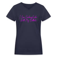 Load image into Gallery viewer, &quot;I Love Sucking Dicks With My Butthole&quot; Women&#39;s V-Neck T-Shirt - navy
