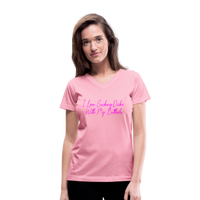 Load image into Gallery viewer, &quot;I Love Sucking Dicks With My Butthole&quot; Women&#39;s V-Neck T-Shirt - pink
