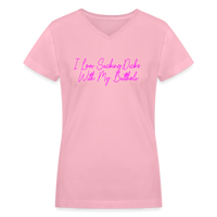 Load image into Gallery viewer, &quot;I Love Sucking Dicks With My Butthole&quot; Women&#39;s V-Neck T-Shirt - pink
