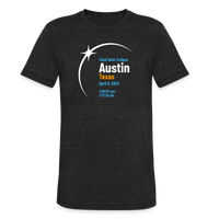 Load image into Gallery viewer, Austin Eclipse 2024: A Celestial Spectacle Unisex Tri-Blend T-Shirt - heather black
