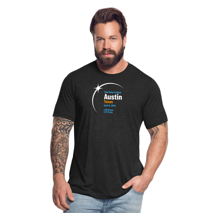 Austin Eclipse 2024: A Celestial Spectacle Unisex Tri-Blend T-Shirt - heather black