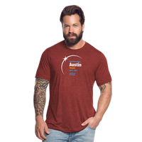 Load image into Gallery viewer, Austin Eclipse 2024: A Celestial Spectacle Unisex Tri-Blend T-Shirt - heather cranberry
