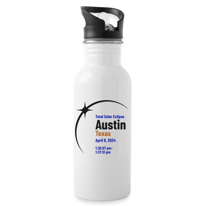 Austin Eclipse 2024: Twilight Stainless Steel Water Bottle - white