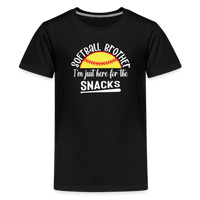 Load image into Gallery viewer, “Softball Brother I’m Just Here for the Snacks”-Kids&#39; Premium T-Shirt - black
