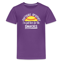 Load image into Gallery viewer, “Softball Brother I’m Just Here for the Snacks”-Kids&#39; Premium T-Shirt - purple
