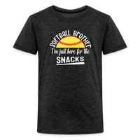 Load image into Gallery viewer, “Softball Brother I’m Just Here for the Snacks”-Kids&#39; Premium T-Shirt - charcoal grey

