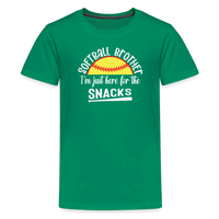 Load image into Gallery viewer, “Softball Brother I’m Just Here for the Snacks”-Kids&#39; Premium T-Shirt - kelly green
