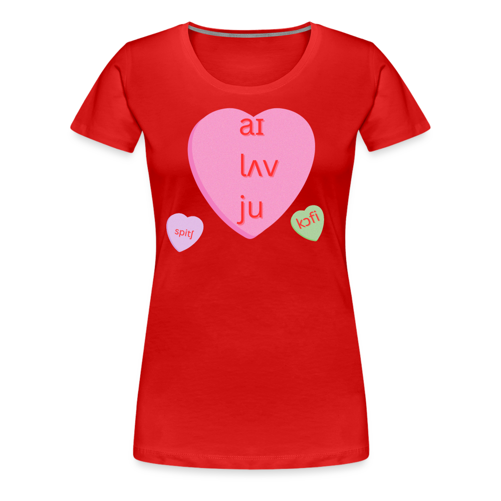 “IPA-I Love You, Coffee, Speech”-Women’s Premium T-Shirt - red