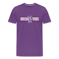 Load image into Gallery viewer, Brisket/Ribs 2024: A Culinary Campaign for the Ultimate Barbecue Unity Premium T-Shirt - purple
