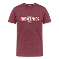 Load image into Gallery viewer, Brisket/Ribs 2024: A Culinary Campaign for the Ultimate Barbecue Unity Premium T-Shirt - heather burgundy
