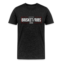 Load image into Gallery viewer, Brisket/Ribs 2024: A Culinary Campaign for the Ultimate Barbecue Unity Premium T-Shirt - charcoal grey
