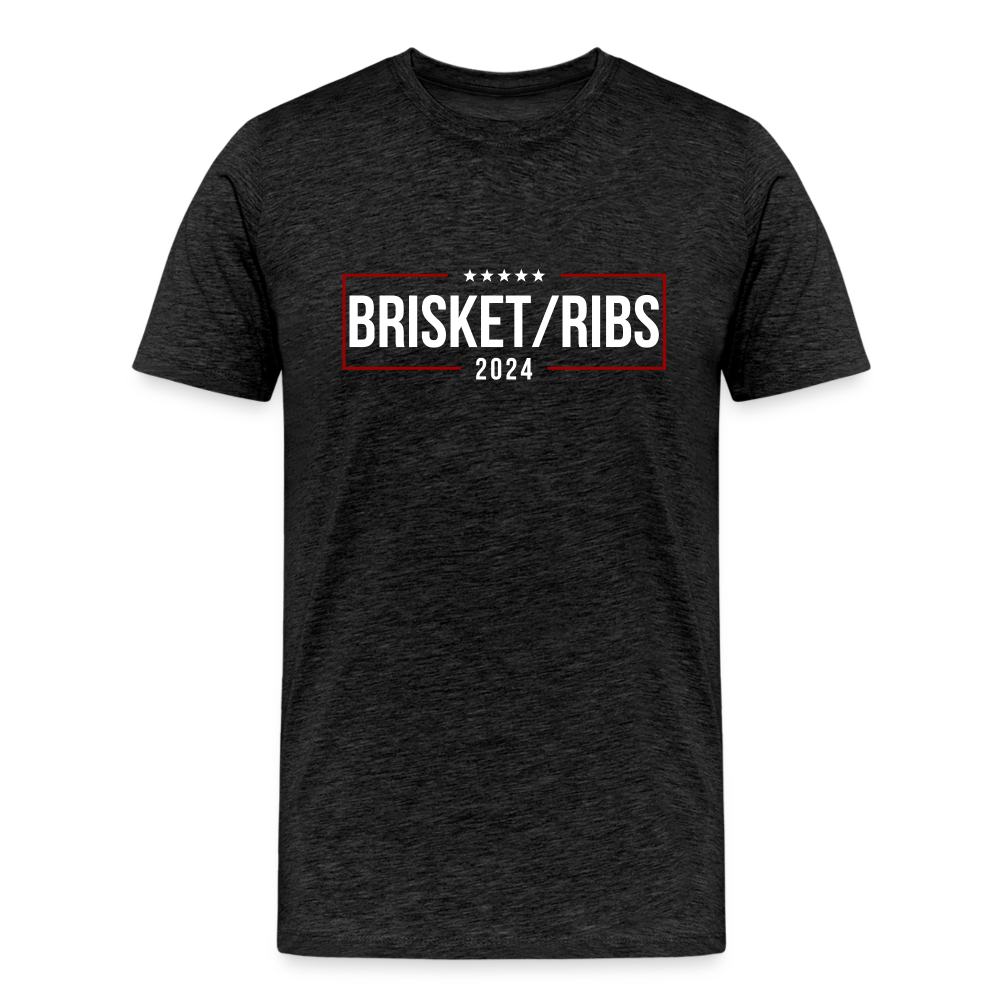 Brisket/Ribs 2024: A Culinary Campaign for the Ultimate Barbecue Unity Premium T-Shirt - charcoal grey