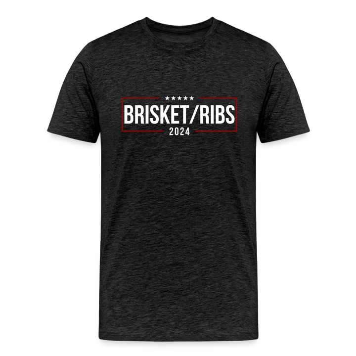 Brisket/Ribs 2024: A Culinary Campaign for the Ultimate Barbecue Unity Premium T-Shirt - charcoal grey