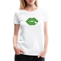 Load image into Gallery viewer, “Checkered Lips- St. Patty’s”-Women’s Premium T-Shirt - white
