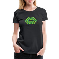 Load image into Gallery viewer, “Checkered Lips- St. Patty’s”-Women’s Premium T-Shirt - black
