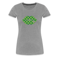 Load image into Gallery viewer, “Checkered Lips- St. Patty’s”-Women’s Premium T-Shirt - heather gray
