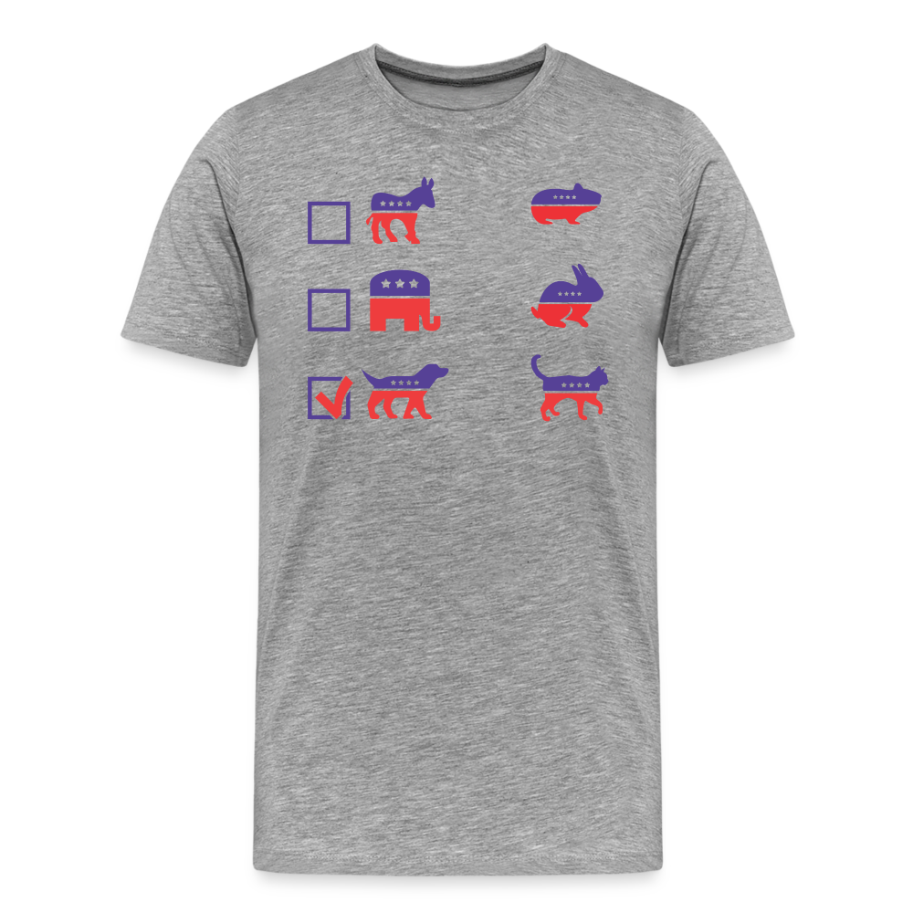 “I Vote for Dog”-Men's Premium T-Shirt - heather gray