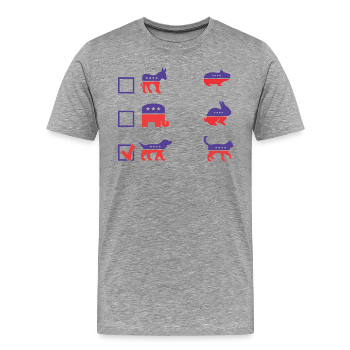 “I Vote for Dog”-Men's Premium T-Shirt - heather gray