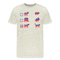 Load image into Gallery viewer, “I Vote for Dog”-Men&#39;s Premium T-Shirt - heather oatmeal
