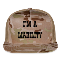 Load image into Gallery viewer, “I’m A Liability”-Trucker Cap - MultiCam\tan
