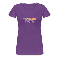 Load image into Gallery viewer, “Teacher Off Duty-Retro”-Women’s Premium T-Shirt - purple
