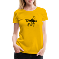 Load image into Gallery viewer, “Teacher Off Duty”-Women’s Premium T-Shirt - sun yellow
