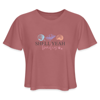 Load image into Gallery viewer, “Shell Yeah Beaches-Cropped T-Shirt”-Women&#39;s Cropped T-Shirt - mauve
