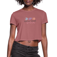 Load image into Gallery viewer, “Shell Yeah Beaches-Cropped T-Shirt”-Women&#39;s Cropped T-Shirt - mauve
