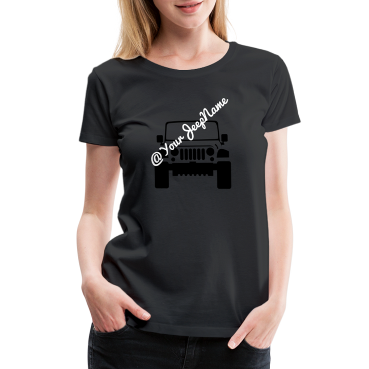 Custom Jeep Name Green T-Shirt - black