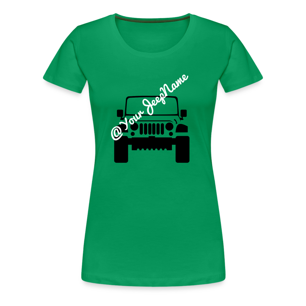 Custom Jeep Name Green T-Shirt - kelly green