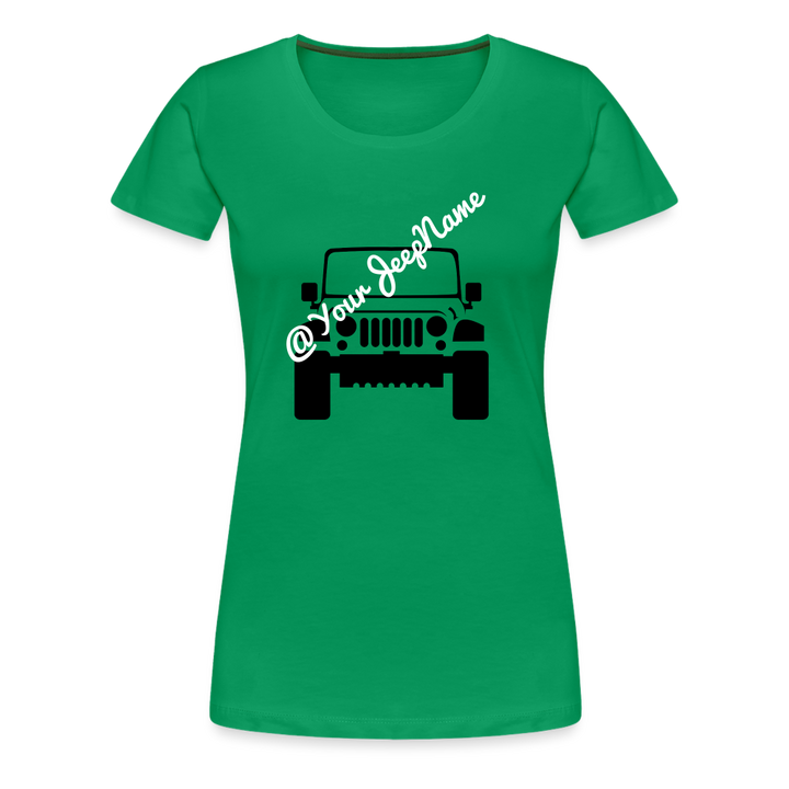 Custom Jeep Name Green T-Shirt - kelly green