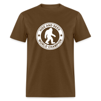 Load image into Gallery viewer, Bigfoot Hide &amp; Seek Champ: Humorous Cryptozoology Legend Tee - brown
