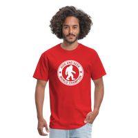 Load image into Gallery viewer, Bigfoot Hide &amp; Seek Champ: Humorous Cryptozoology Legend Tee - red
