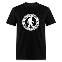 Load image into Gallery viewer, Bigfoot Hide &amp; Seek Champ: Humorous Cryptozoology Legend Tee - black
