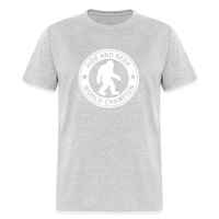 Load image into Gallery viewer, Bigfoot Hide &amp; Seek Champ: Humorous Cryptozoology Legend Tee - heather gray
