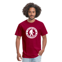 Load image into Gallery viewer, Bigfoot Hide &amp; Seek Champ: Humorous Cryptozoology Legend Tee - dark red
