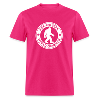 Load image into Gallery viewer, Bigfoot Hide &amp; Seek Champ: Humorous Cryptozoology Legend Tee - fuchsia
