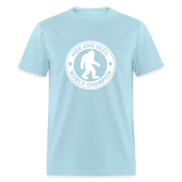 Load image into Gallery viewer, Bigfoot Hide &amp; Seek Champ: Humorous Cryptozoology Legend Tee - powder blue
