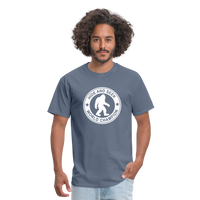 Load image into Gallery viewer, Bigfoot Hide &amp; Seek Champ: Humorous Cryptozoology Legend Tee - denim
