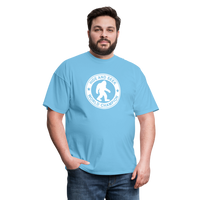 Load image into Gallery viewer, Bigfoot Hide &amp; Seek Champ: Humorous Cryptozoology Legend Tee - aquatic blue
