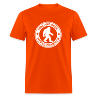Load image into Gallery viewer, Bigfoot Hide &amp; Seek Champ: Humorous Cryptozoology Legend Tee - orange
