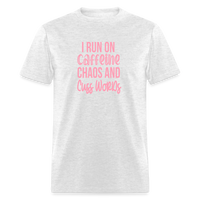 Load image into Gallery viewer, Caffeine, Chaos &amp; Cuss Words: Bold &amp; Cheeky Daily Grind Tee - light heather gray
